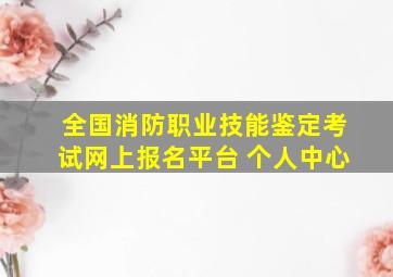 全国消防职业技能鉴定考试网上报名平台 个人中心